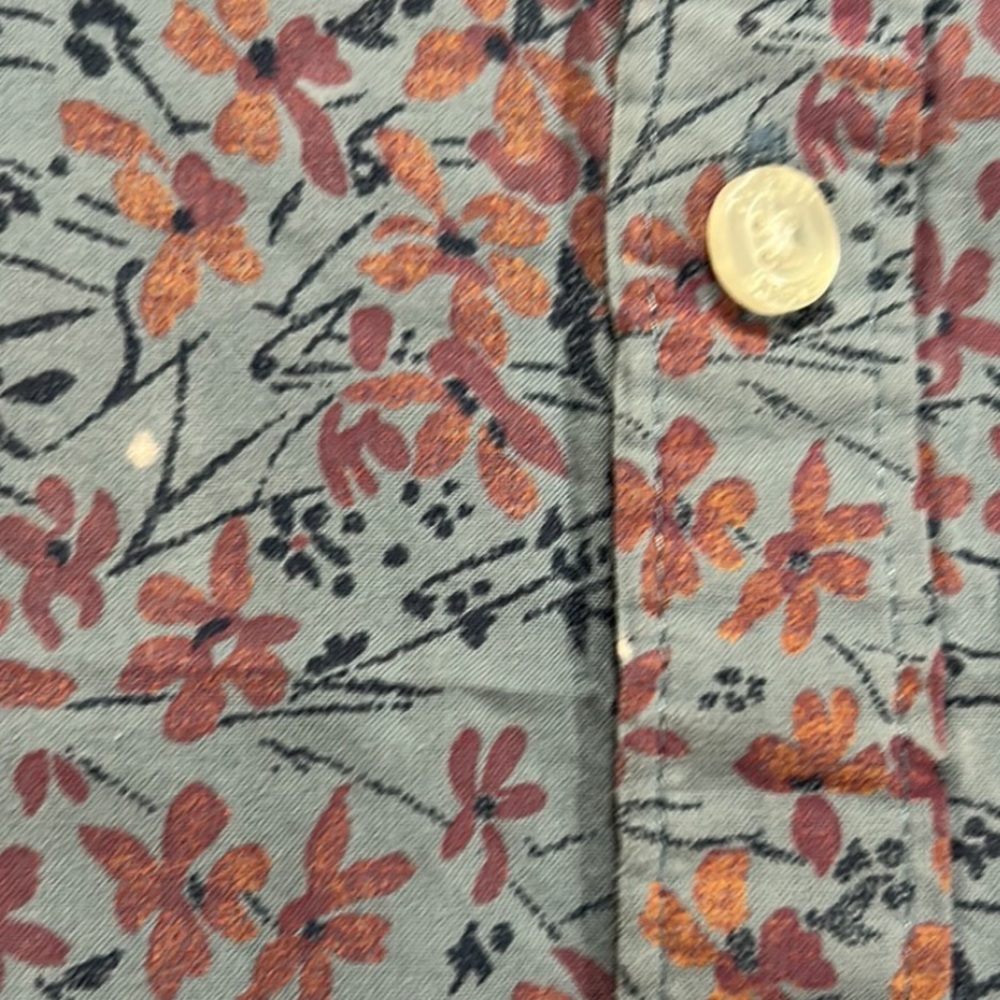 Original Penguin light blue, lavender, orange flowers slim fit short sleeve M - Picture 4 of 4
